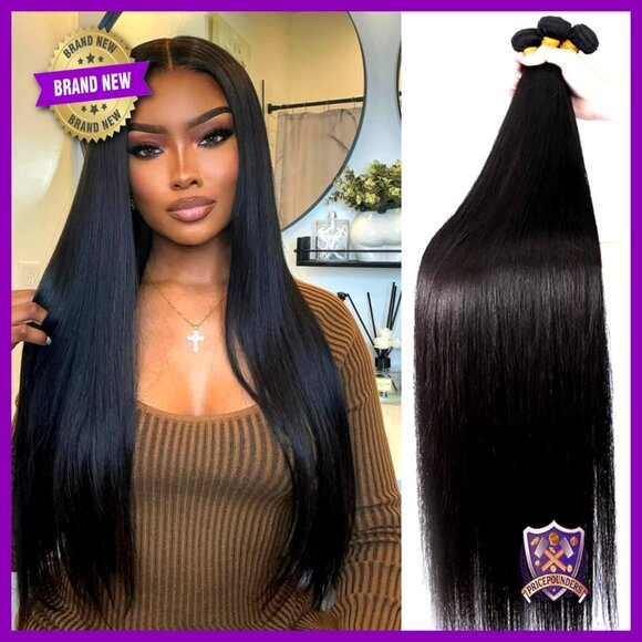 Straight Human Hair Weave Bundles 24-28\